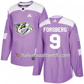 Miesten NHL Nashville Predators Pelipaita Filip Forsberg 9 Adidas 2017-2018 Violetti Fights Cancer PracticeAuthentic
